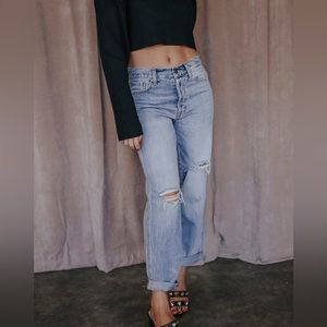 Pistola Presley high roller light wash destroyed jeans NWT Size 26